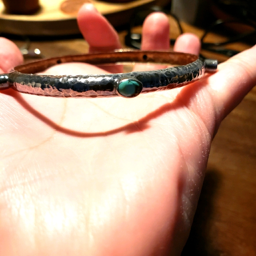Sterling Silver Turquoise Bangle - image 6